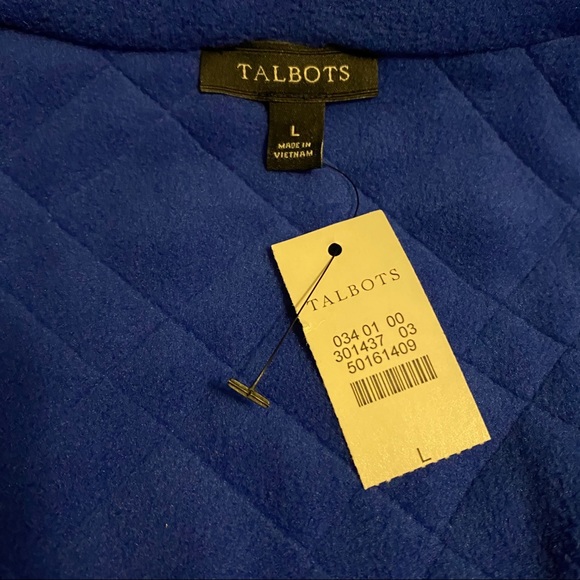 TALBOTS Quilted Mock Neck Zip Front Fleece Jacket - Picture 12 of 12